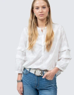 IVY JANE EYELET POPOVER BLOUSE