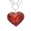 BLACK HEART RED FLOWER PENDANT