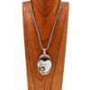 RICHARD SCHMIDT WHITE BUFFALO HEART WITH ONYX DOT PENDANT