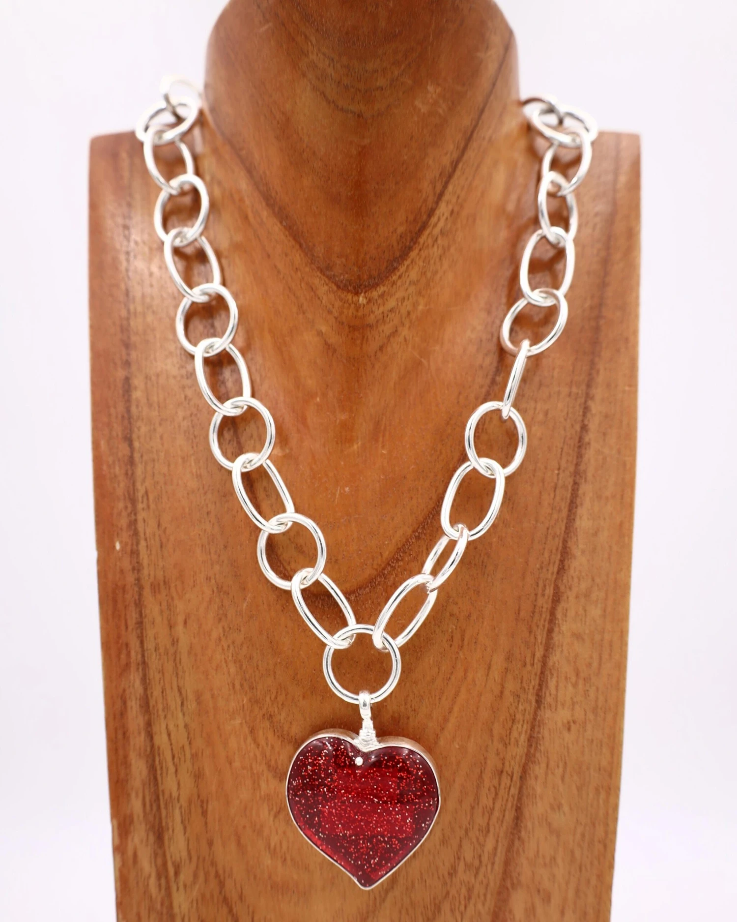 COREEN CORDOVA RED SPARKLE HEART PENDANT 2 COREEN CORDOVA RED SPARKLE HEART PENDANT - Image 2