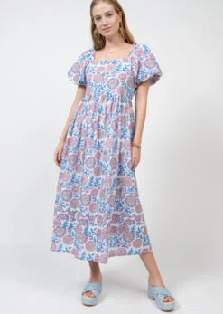 UNCLE FRANK POUF SLEEVE MIDI DRESS
