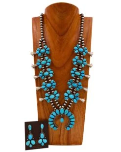 TURQUOISE NAJA MATCHING EARRING AND NECKLACE SET -Western Cowboy Clothing Store 87 e0ff7185 4790 446f 98ab 380ab06552d4