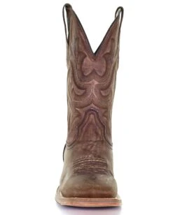 Corral Boots CORRAL MEN'S EMBROIDED WIDE SQUARE TOE BROWN BOOT -Western Cowboy Clothing Store A4105 0002 Layer3