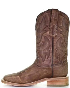 Corral Boots CORRAL MEN'S EMBROIDED WIDE SQUARE TOE BROWN BOOT -Western Cowboy Clothing Store A4105 0003 Layer2
