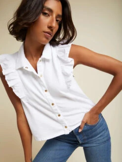 NATION ARCHER RUFFLED BUTTON UP TOP -Western Cowboy Clothing Store ARCHER TANK 3141JJR OPWT H 600x 508087ec cbe1 43a8 bd94 be7c2bdc336d