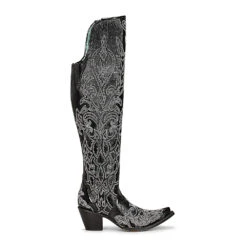 Corral Boots CORRAL WOMEN'S EMBROIDERY STUDS TALL TOP BOOT -Western Cowboy Clothing Store C3920 boot 01