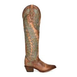 Corral Boots CIRCLE G WOMEN'S EMBROIDERY AND CRYSTALS TALL POINTED BOOT -Western Cowboy Clothing Store C3946 boot 01