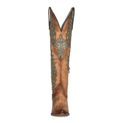 Corral Boots CIRCLE G WOMEN'S EMBROIDERY AND CRYSTALS TALL POINTED BOOT -Western Cowboy Clothing Store C3946 boot 05
