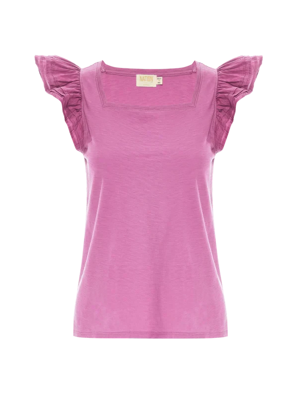 NATION CAMEO NOTCHED COMBO RUFFLE TOP 4 NATION CAMEO NOTCHED COMBO RUFFLE TOP - Image 4