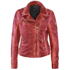 MAURITIUS WOMEN'S CHRISTY STAR WITH BUCKLES JACKET- RED -Western Cowboy Clothing Store CHIRSTYRFREDfront