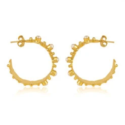 CHRISTINA GREENE HONEYSUCKLE PEARL EARRING -Western Cowboy Clothing Store Christina Greene Honeysuckle Hoop Earrings Pearl EPR001 3 600x a5ab3690 7410 4348 aca7 4a057c7194a9