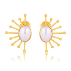 CHRISTINA GREENE RAY OF SUNSHINE PEARL EARRING