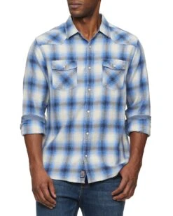 FLAG AND ANTHEM FINDLAY VINTAGE WASHED WESTERN SHIRT -Western Cowboy Clothing Store DS SP23WS1164 FINDLAY LS VINTAGE WASH WESTERN SHIRT BLUE BLACK WHITE 975 1800x1800 e4dfcda0 a257 4c99 9824 bc7a4626d15d