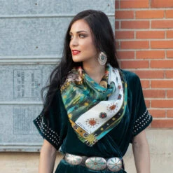 LADY OF GUADALUPE 35X35 SCARF BY DOLAN GEIMAN -Western Cowboy Clothing Store FringeScarves DolanGeiman LadyGuadelupe Scarf wildrag 11 590x f87e7412 a70d 4ec4 881c 6ddeee91e628