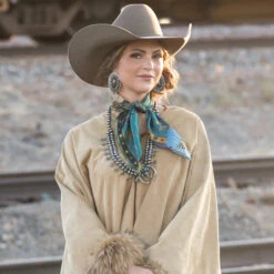 LADY OF GUADALUPE 35X35 SCARF BY DOLAN GEIMAN -Western Cowboy Clothing Store FringeScarves DolanGeiman LadyGuadelupe Scarf wildrag turquoise 590x 6ca910d4 6da4 4223 b4b7 4b698fa598f1