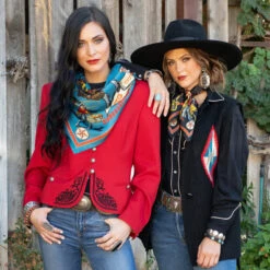 STAR OF THE WEST LONG & TALL SCARF -Western Cowboy Clothing Store FringeScarves Starofthewest black wildrag silkscarf 1 590x 6149c4a1 417f 4ce1 afd3 290e192f3a03