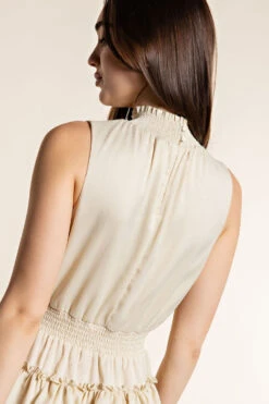 GLAM SLEEVELESS SMOCKING NECK DRESS -Western Cowboy Clothing Store GD5769 r2