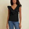 NATION GOLDA CONTRAST RUFFLE TANK