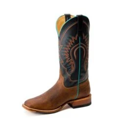 HORSEPOWER MEN'S MULTI STITCH BROWN BLACK BOOT -Western Cowboy Clothing Store HP1854 FrontAngled 400x400 1