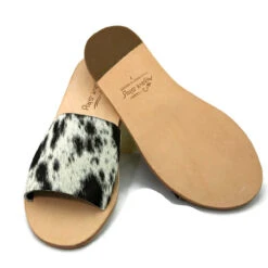 AGAVE SKY COWHIDE SLIDE SANDAL- SALT & PEPPER 7 AGAVE SKY COWHIDE SLIDE SANDAL- SALT & PEPPER -Western Cowboy Clothing Store Nadia Slides06 88445