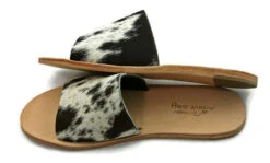 AGAVE SKY COWHIDE SLIDE SANDAL- SALT & PEPPER 8 AGAVE SKY COWHIDE SLIDE SANDAL- SALT & PEPPER -Western Cowboy Clothing Store Nadia Slides07 41010
