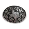 OVAL TX STATE FLORAL BUCKLE