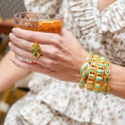 CHRISTINA GREENE PETALS CUFF - TURQUOISE -Western Cowboy Clothing Store PETALSCUFF GREENSTRAWBERRYQUARTZ 2 600x d9ded8be 64bd 4c6b 9c76 40d4047efd96