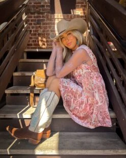 JUSTIN WOMEN'S CLARA BROWN AND WHITE BOOT 14 JUSTIN WOMEN'S CLARA BROWN AND WHITE BOOT -Western Cowboy Clothing Store PhotoOct12 20951PM