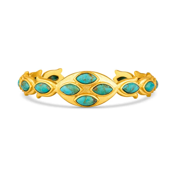 CHRISTINA GREENE PRIMROSE CUFF - TURQUOISE 1 CHRISTINA GREENE PRIMROSE CUFF - TURQUOISE