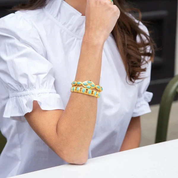 CHRISTINA GREENE PRIMROSE CUFF - TURQUOISE 2 CHRISTINA GREENE PRIMROSE CUFF - TURQUOISE - Image 2