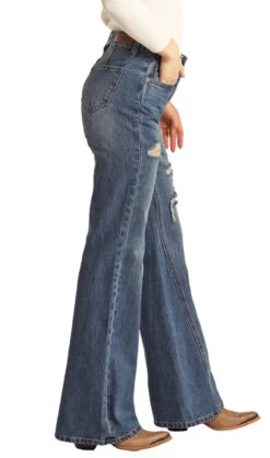 ROCK AND ROLL DENIM WOMEN'S HIGH RISE PALAZZO FLARE JEANS -Western Cowboy Clothing Store RRWD8HR0GX Side 10811