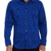 ROBERT GRAHAM HIGHLAND LONG SLEEVE WOVEN SHIRT- NAVY