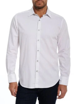 ROBERT GRAHAM HIGHLAND LONG SLEEVE WOVEN SHIRT- WHITE