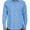 ROBERT GRAHAM HIGHLAND LONG SLEEVE WOVEN SHIRT- LIGHT BLUE