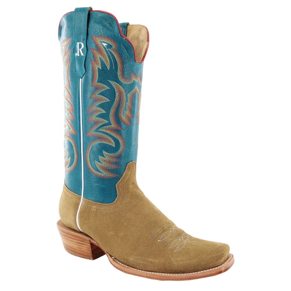 R. WATSON MEN'S ROUGHOUT SAND BLUE TOP BOOT 1 R. WATSON MEN'S ROUGHOUT SAND BLUE TOP BOOT