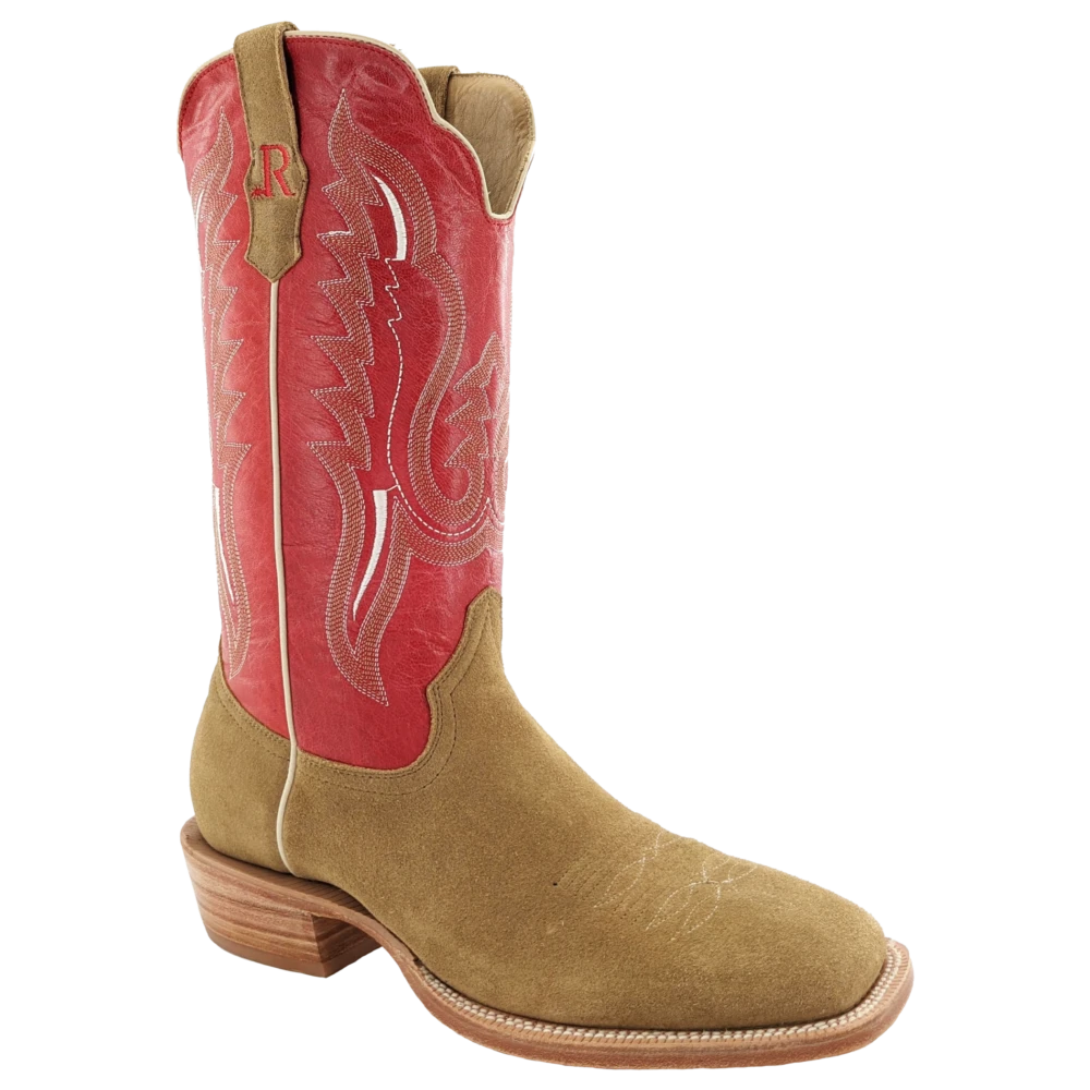 R. WATSON MEN'S ROUGHOUT SAND RED TOP BOOT