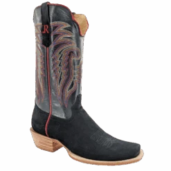 R. WATSON MEN'S ROUGHOUT BLACK BOOT- CUTTER TOE