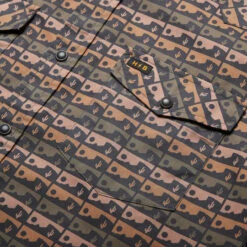 HOWLER MEN'S H Bar B Snapshirt- ANTIQUE BLACK -Western Cowboy Clothing Store S23 SS Shirts HBarB Los Arroyos Antique Black Detail