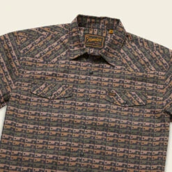 HOWLER MEN'S H Bar B Snapshirt- ANTIQUE BLACK -Western Cowboy Clothing Store S23 SS Shirts HBarB Los Arroyos Antique Black Flat Angle