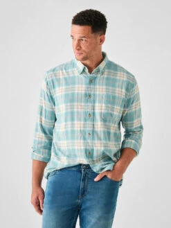 FAHERTY THE ALL TIME SHIRT -Western Cowboy Clothing Store SP23 faherty mens MWS2325 WPR MOVEMENT FEATHERWEIGHT TWILL WESTPORT PLAID EXTENDED crop 1 1000x 4b702339 4967 4903 988b 6a8151c11772