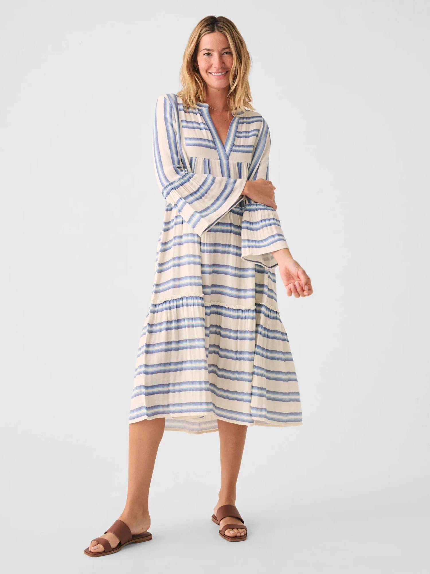 Faherty Dream Cotton Gauze Vida Midi Dress 1 Faherty Dream Cotton Gauze Vida Midi Dress