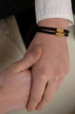 Luke Landon Bracelet - Black | Gold 6 Luke Landon Bracelet - Black | Gold -Western Cowboy Clothing Store SteelandBarnett 03