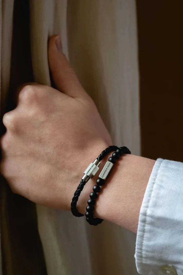 Luke Landon Bracelet- Black | Silver 2 Luke Landon Bracelet- Black | Silver - Image 2