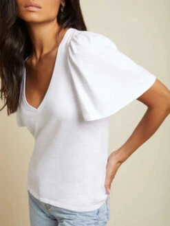 NATION VICKY FLUTTER SLEEVE TOP -Western Cowboy Clothing Store VICKY TOP 2243JJR OPWT 3 600x 67f5d3e9 8ab0 4acb 8b8a fefa7d44319e