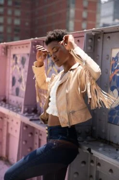 MAURITIUS WOMEN'S Zoe Leather Jacket -Western Cowboy Clothing Store ZoeBeige