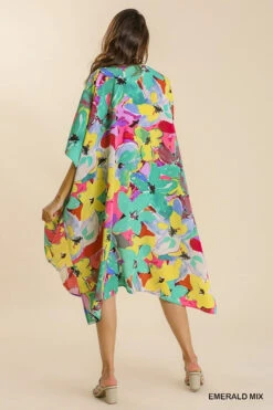 UMGEE LONG WITH SIDE SLITS KIMONO -Western Cowboy Clothing Store a0269 emerald mix 5