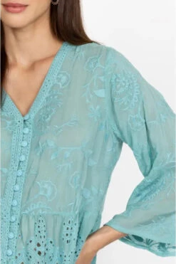 JOHNNY WAS INGRID REVEKA BLOUSE -Western Cowboy Clothing Store c10423 2 marine blue 5