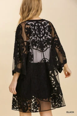 UMGEE LACE KIMONO -Western Cowboy Clothing Store c1136 black 7