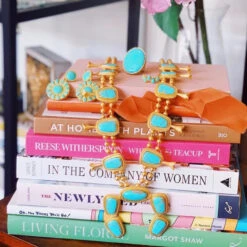 CHRISTINA GREENE SQUASH BLOSSOM TURQUOISE NECKLACE -Western Cowboy Clothing Store christina greene jewelry turquoise and gold squash blossom statement necklace 3 600x 35964b15 74c5 47e5 893c 679a460dc575