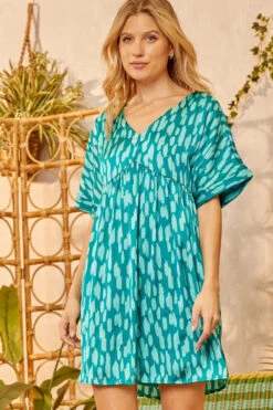 GRASS IS GREENER MINI DRESS -Western Cowboy Clothing Store d10257 11 emerald 5